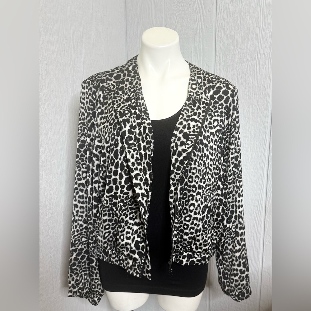 Baccini Black and White Animal Print Blazer